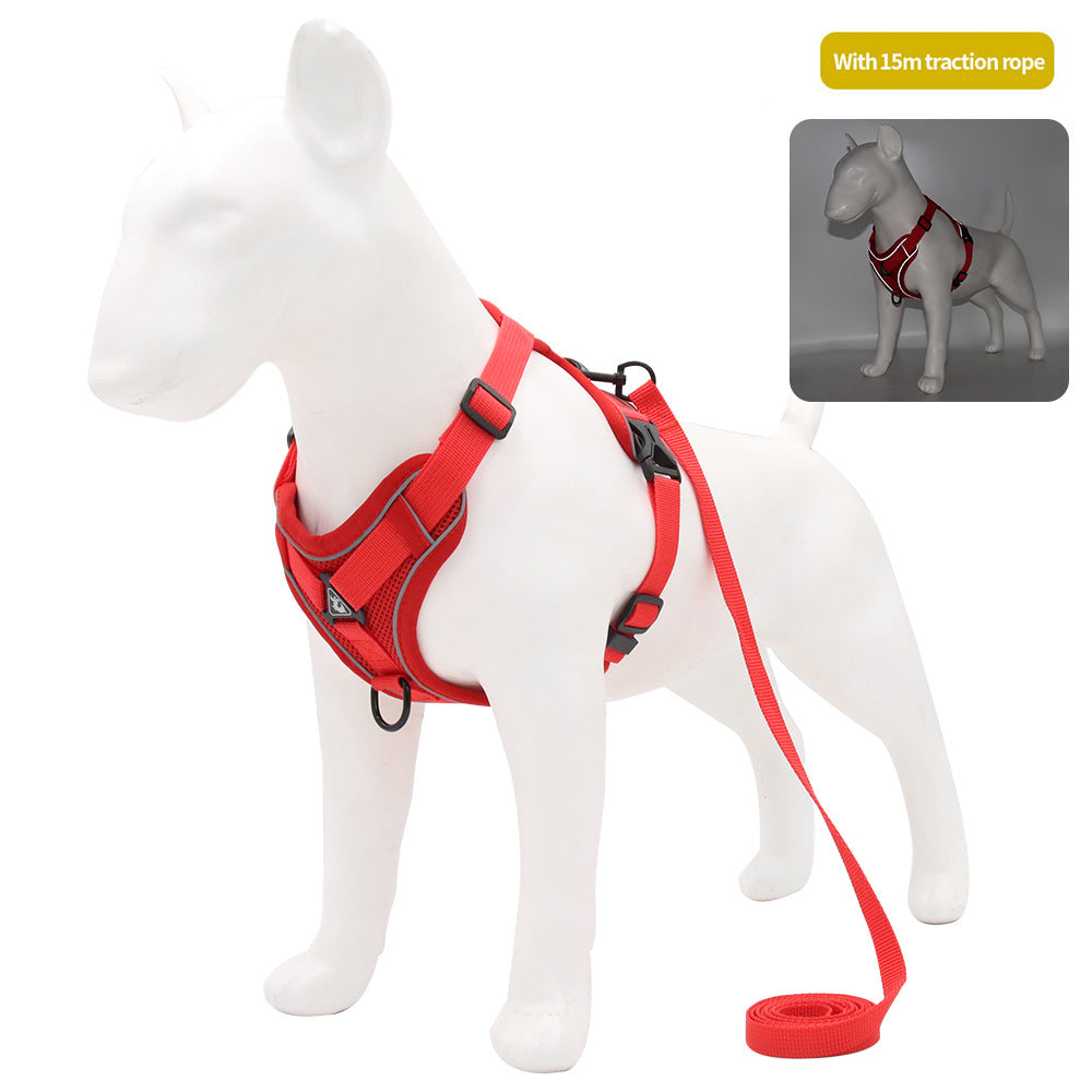 Reflective Dog Harness Vest With 15m Training Rope