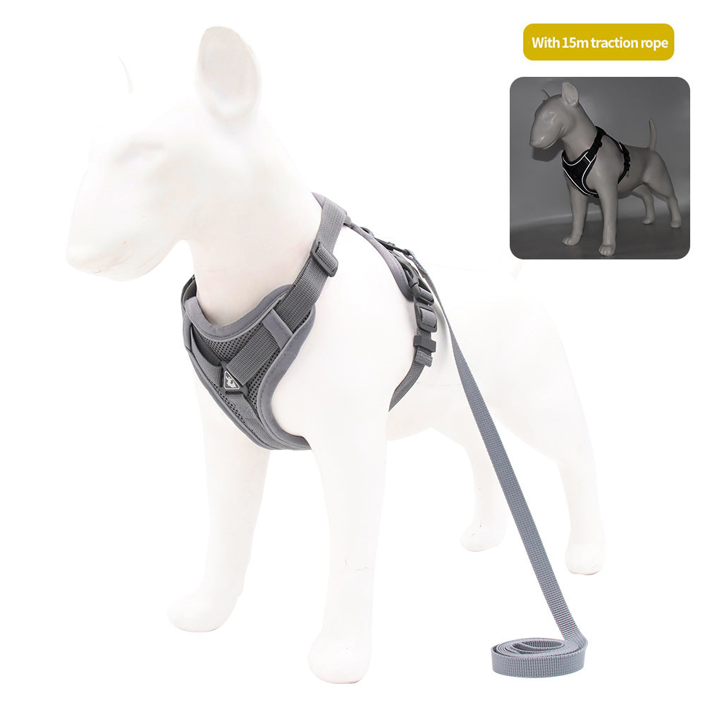 Reflective Dog Harness Vest With 15m Training Rope