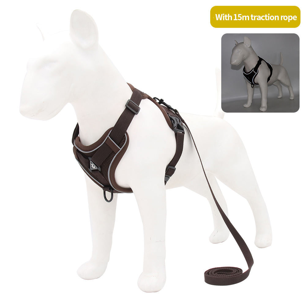 Reflective Dog Harness Vest With 15m Training Rope