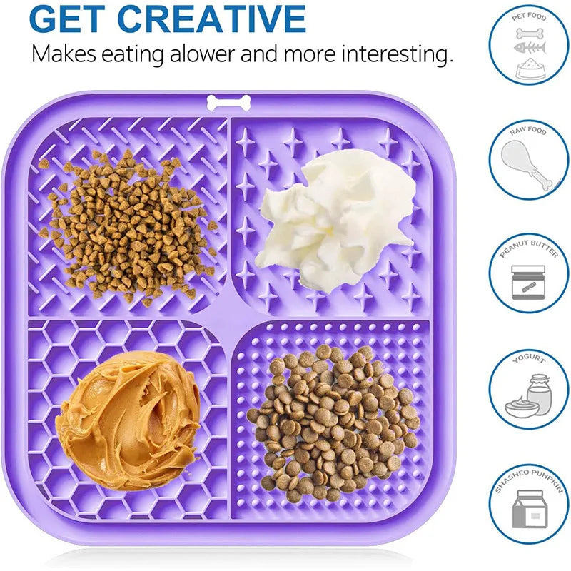 Silicone Lick Mat for Dogs Slow-Feeding Enrichment