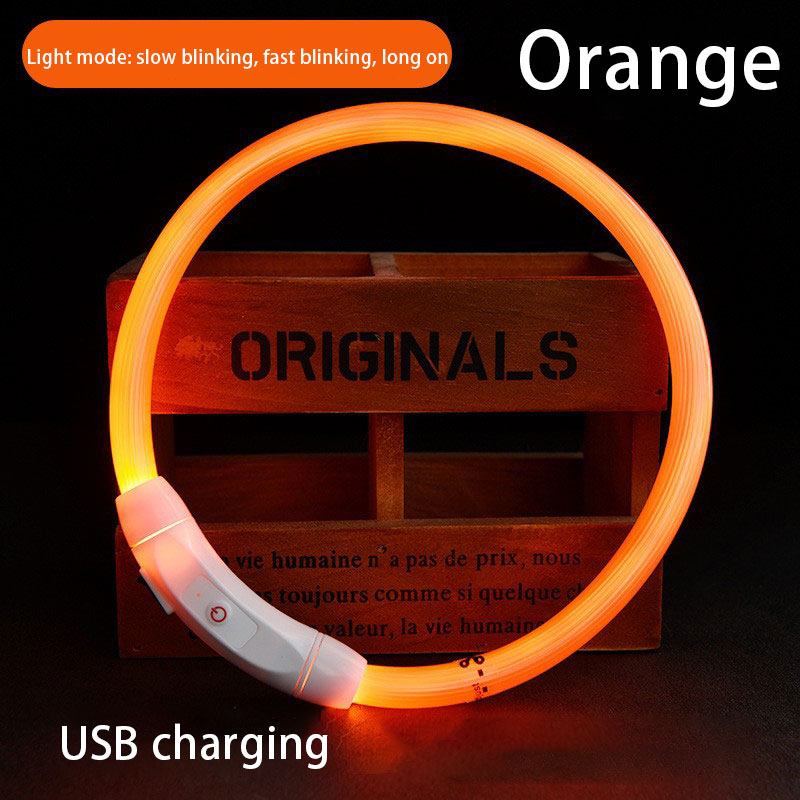 USB LED Dog Collar for Nighttime Walking Visibility