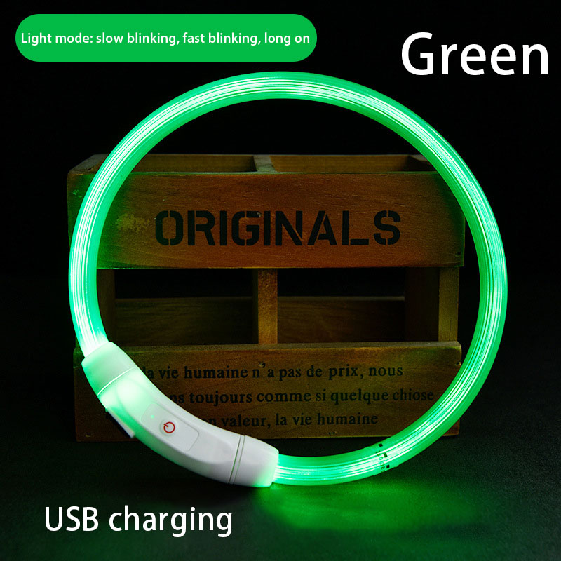USB LED Dog Collar for Nighttime Walking Visibility