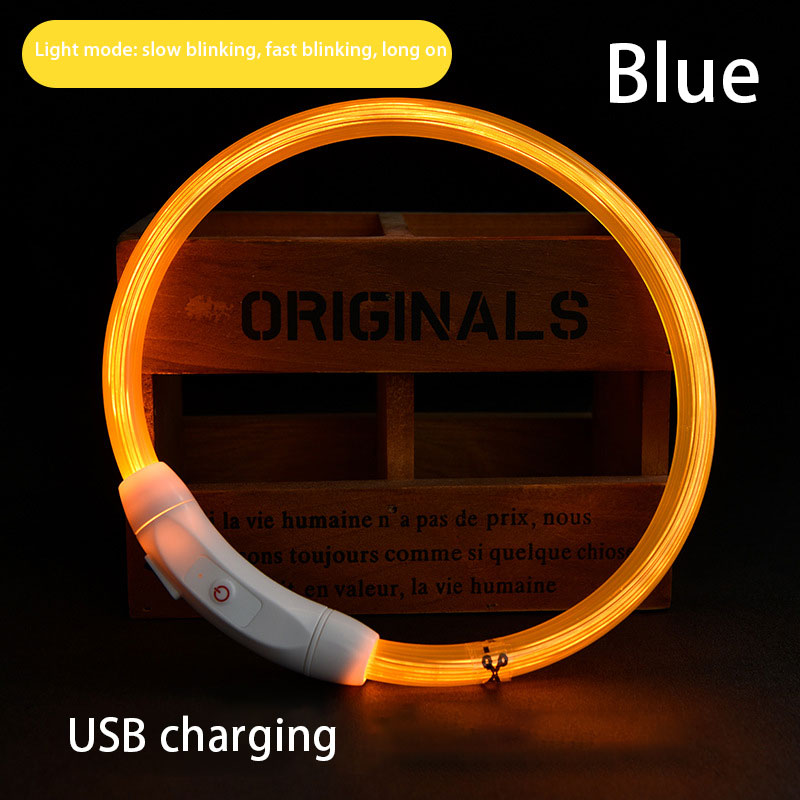 USB LED Dog Collar for Nighttime Walking Visibility