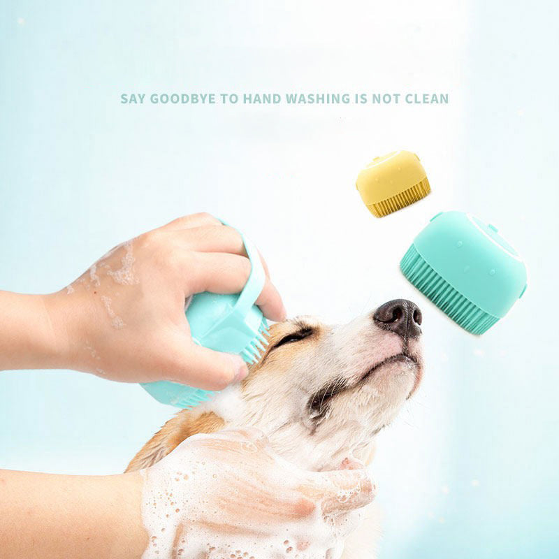 Silicone Pet Massage Brush for Easier Dog Bathing