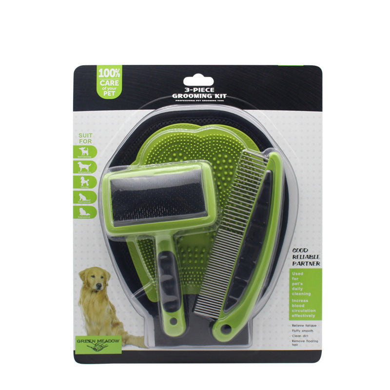 Pet Grooming Brush Set for Tangle-Free, Calmer Fur