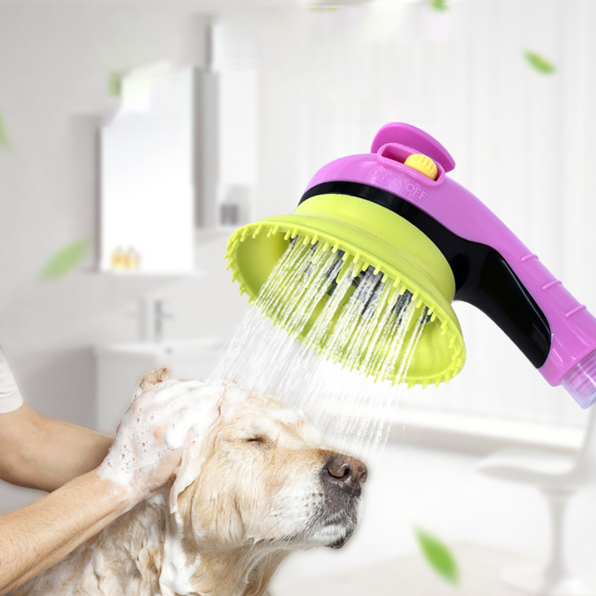 Pet Massage Shower Brush for Easier, Cleaner Baths