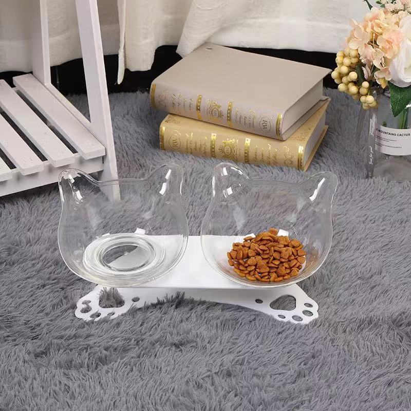 Elevated Cat Bowls, 15-Degree Comfortable Feeding