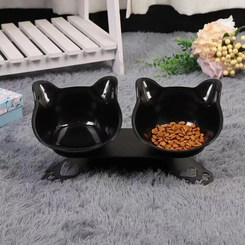Elevated Cat Bowls, 15-Degree Comfortable Feeding