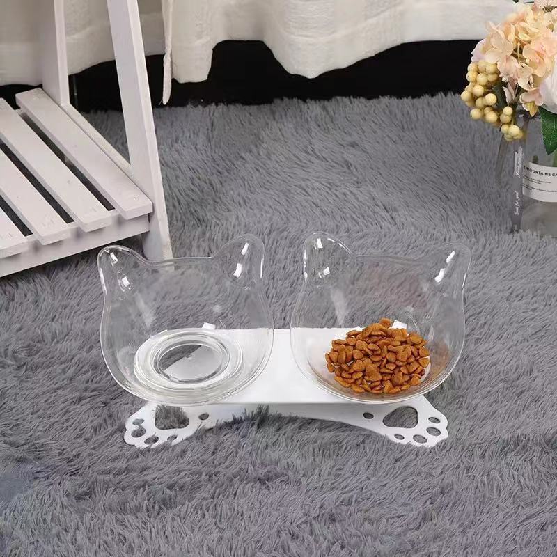 Elevated Cat Bowls, 15-Degree Comfortable Feeding