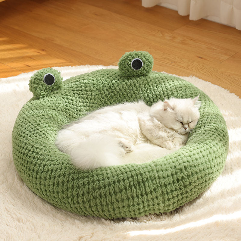 Frog Cat Bed for Cozy Enclosed Indoor Cat and Dog Naps