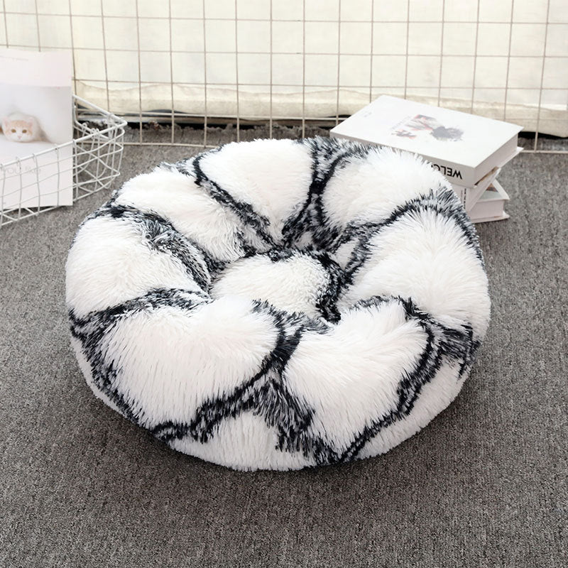 Plush Donut Pet Bed for Warm, Cozy Dog & Cat Sleep