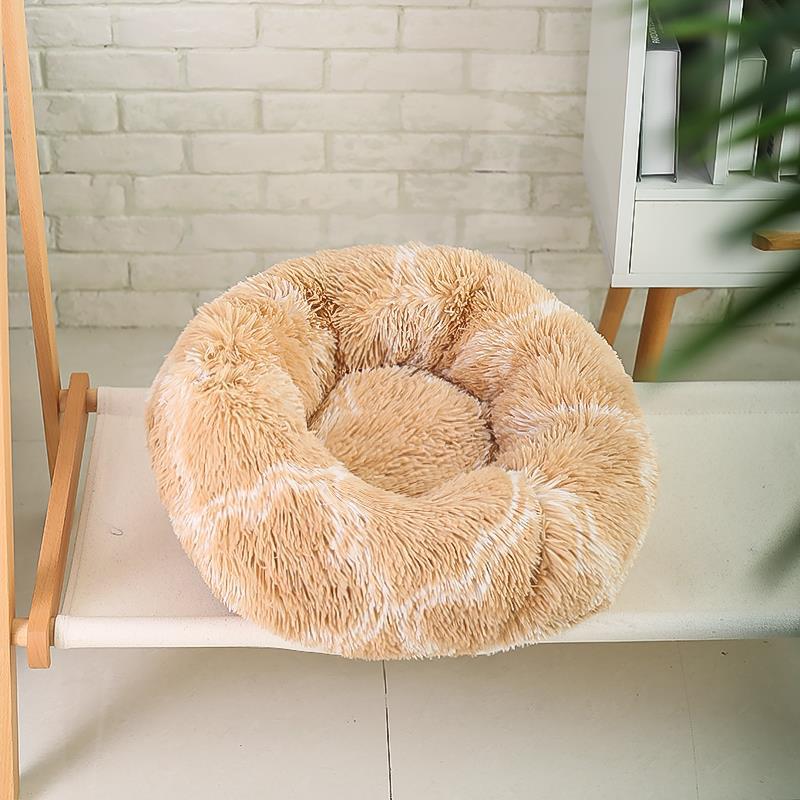 Plush Donut Pet Bed for Warm, Cozy Dog & Cat Sleep