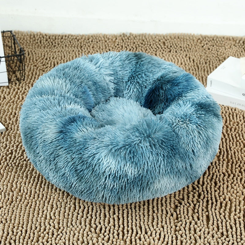 Plush Donut Pet Bed for Warm, Cozy Dog & Cat Sleep