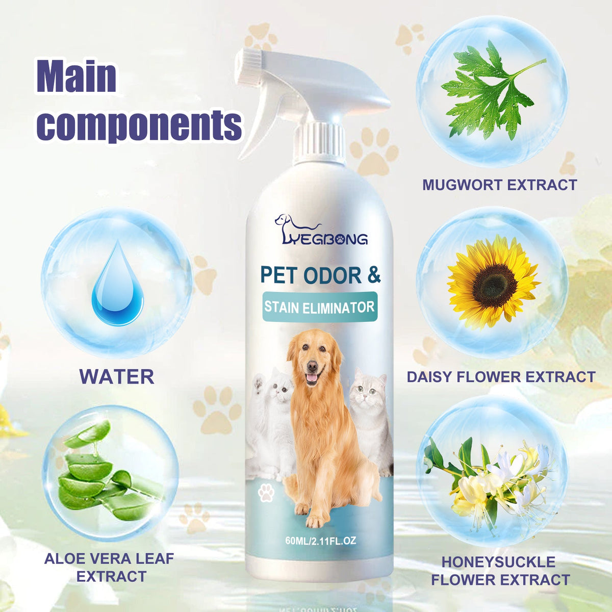 Pet Odor & Stain Eliminator Spray for Fresher Homes