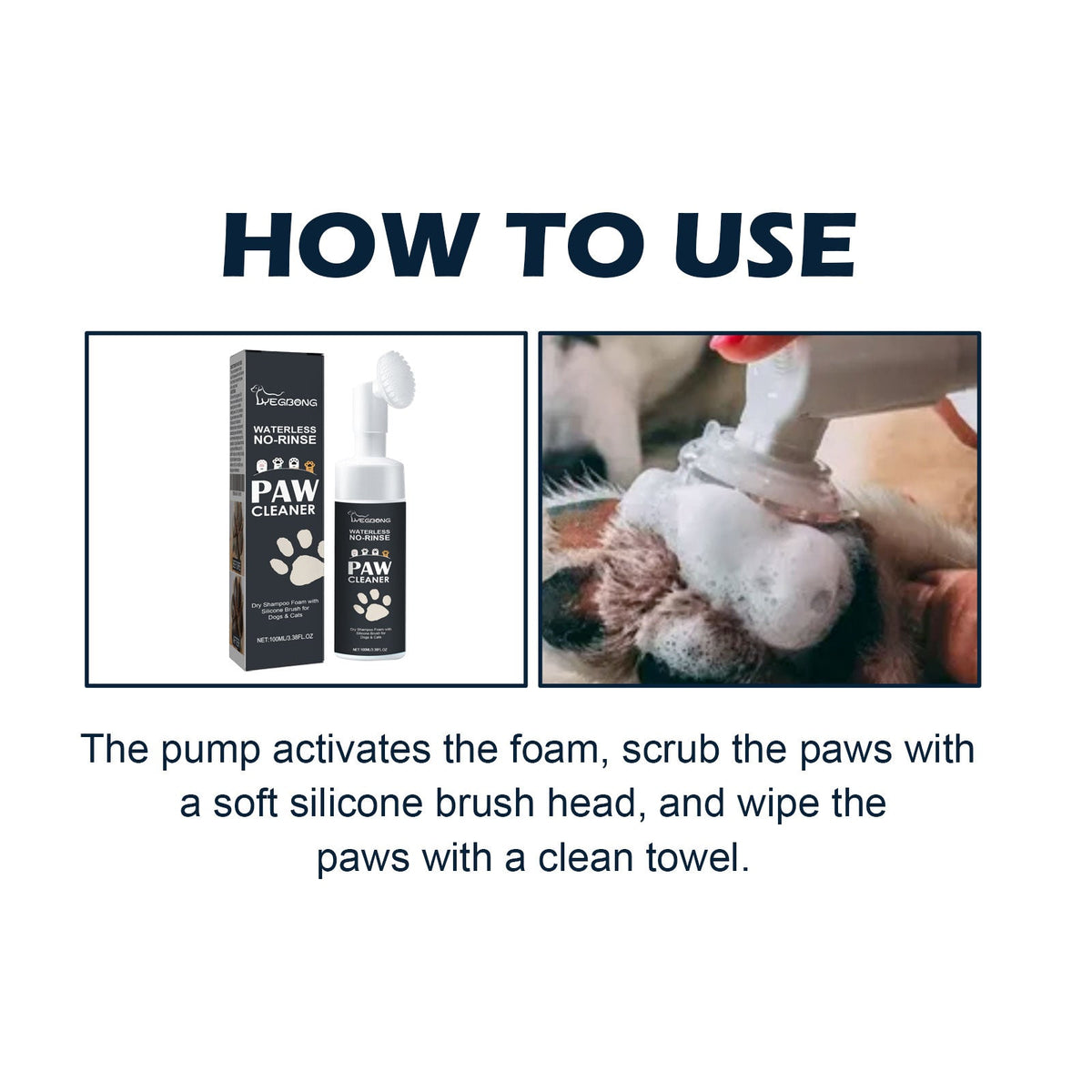 Pet Paw Cleaner for No-Rinse Walk Cleanup & Freshness