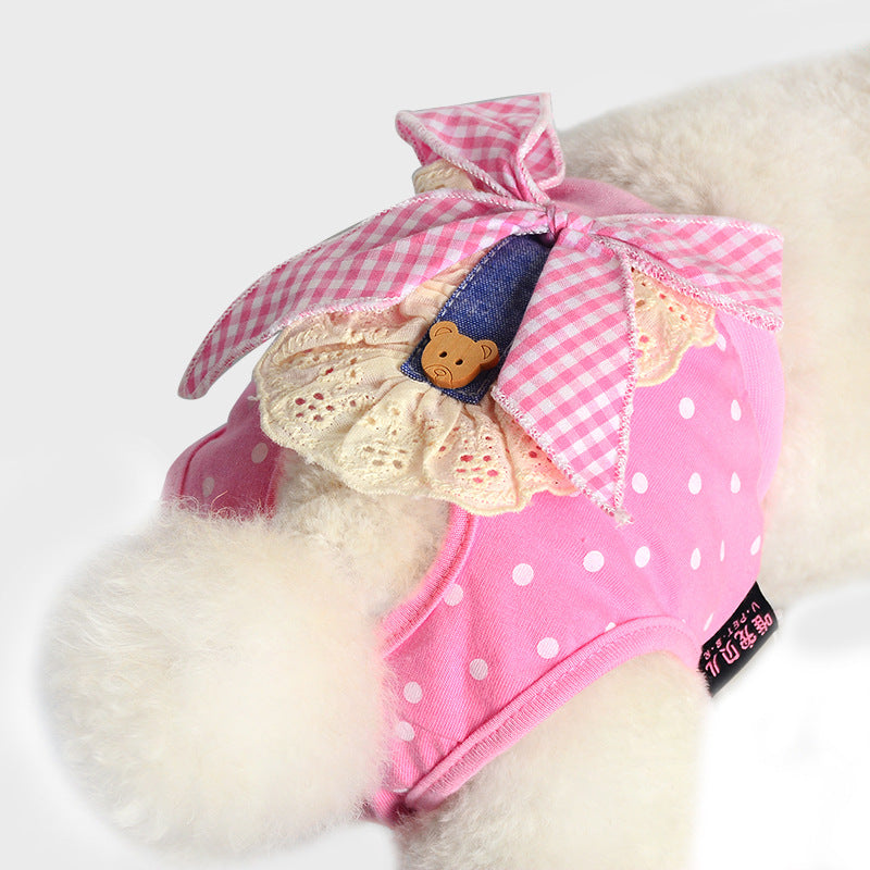 Female Dog Diapers for Heat with Stylish Lace Trim