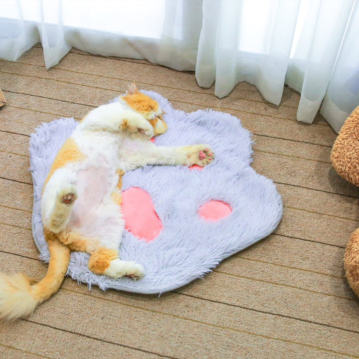 Cat Paw Print Pet Mat for Cozy, Fluffy Daily Naps