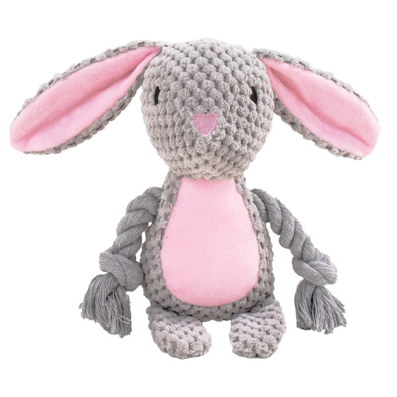 Plush Rope Dog Toy for Tugging, Fetching & Bonding