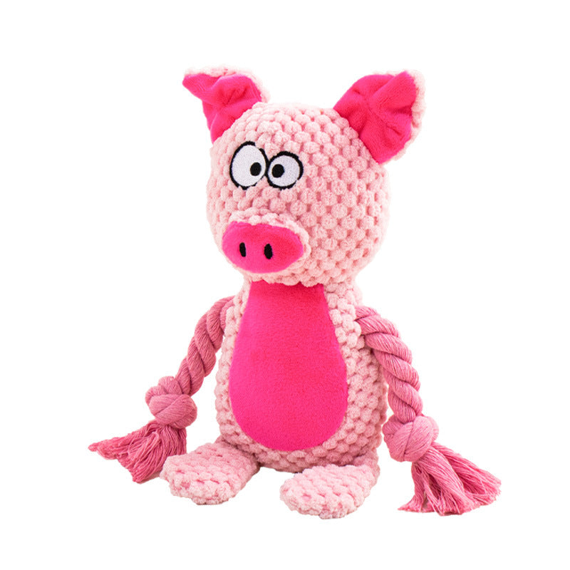 Plush Rope Dog Toy for Tugging, Fetching & Bonding