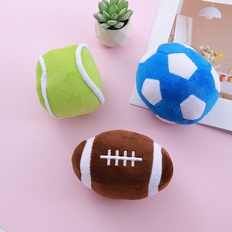 Plush Dog Ball Toy Set for Gentle Indoor Fetch Play