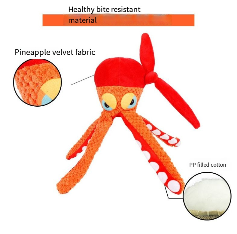 Squeaky Octopus Dog Toy for Interactive Indoor Play