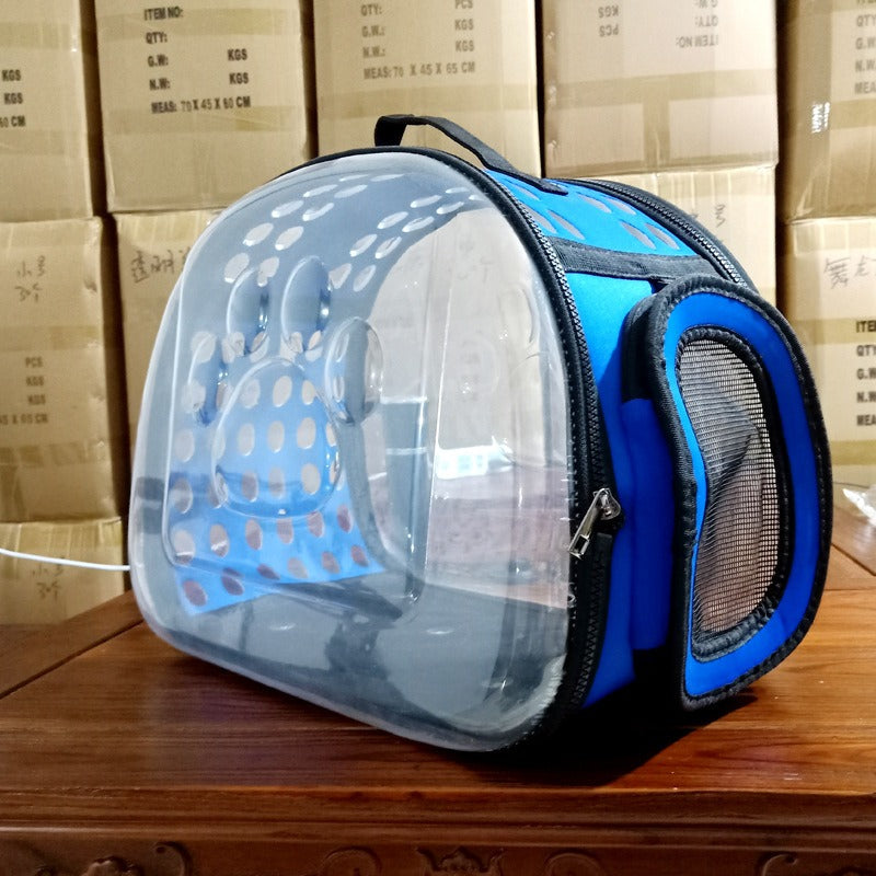 Transparent Pet Carrier With Breathable Travel Design