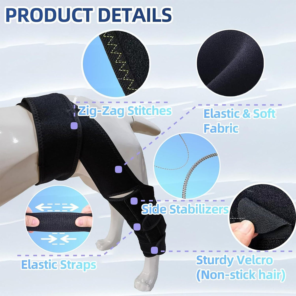 Adjustable Dog Knee Brace for Injury Recovery Support