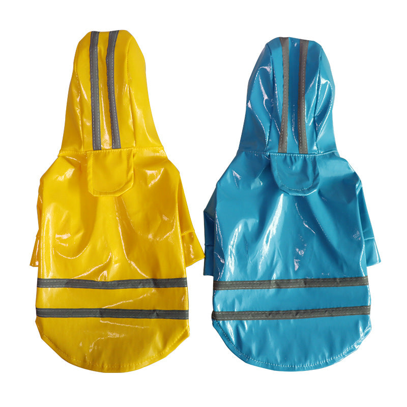 Pet Raincoat With Reflective Strips for Wet Walks