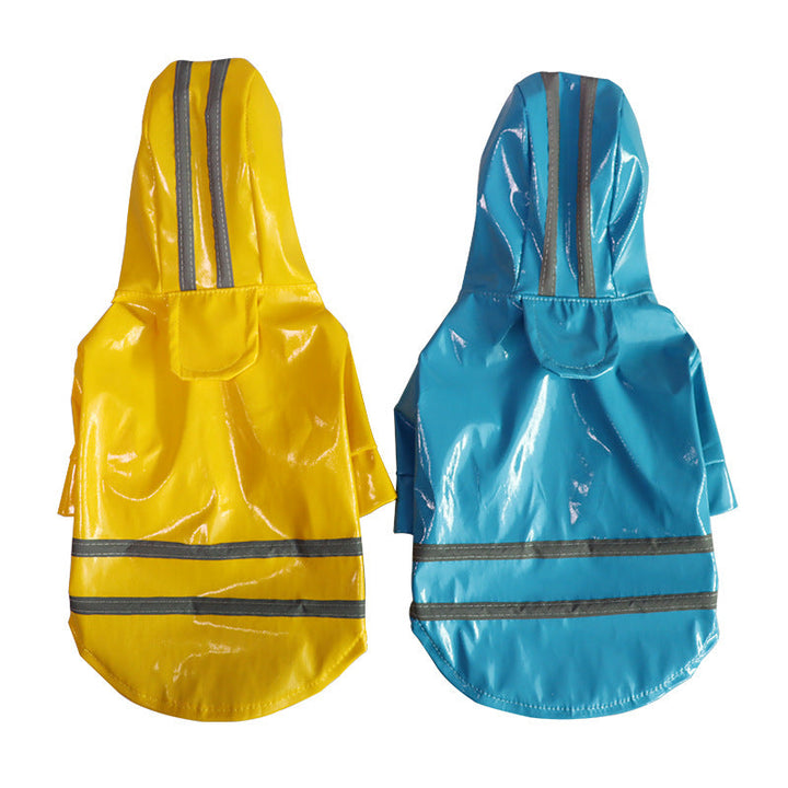 Pet Raincoat With Reflective Strips for Wet Walks