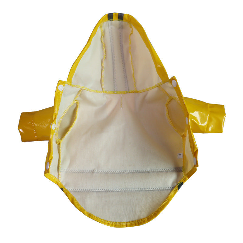 Pet Raincoat With Reflective Strips for Wet Walks