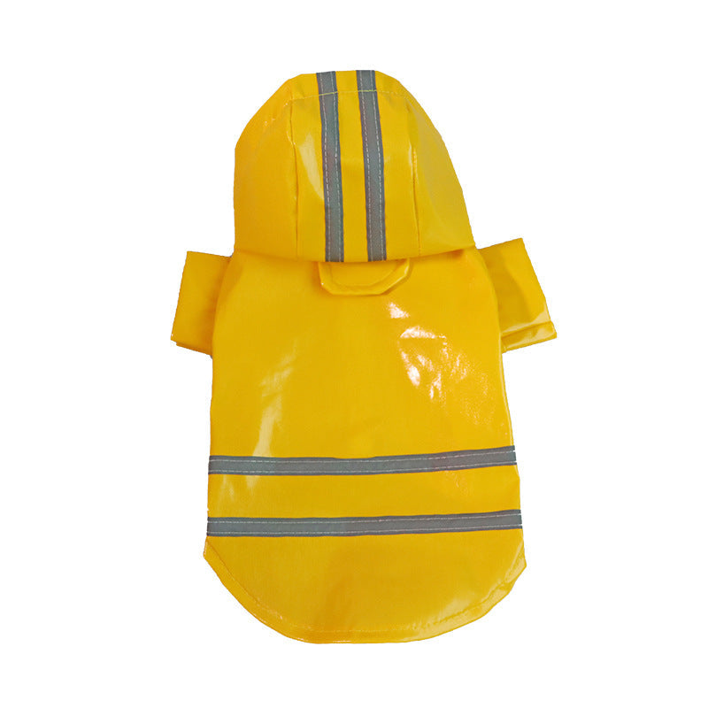 Pet Raincoat With Reflective Strips for Wet Walks