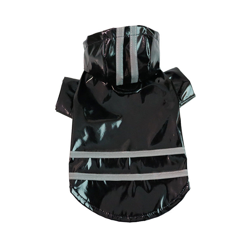 Pet Raincoat With Reflective Strips for Wet Walks