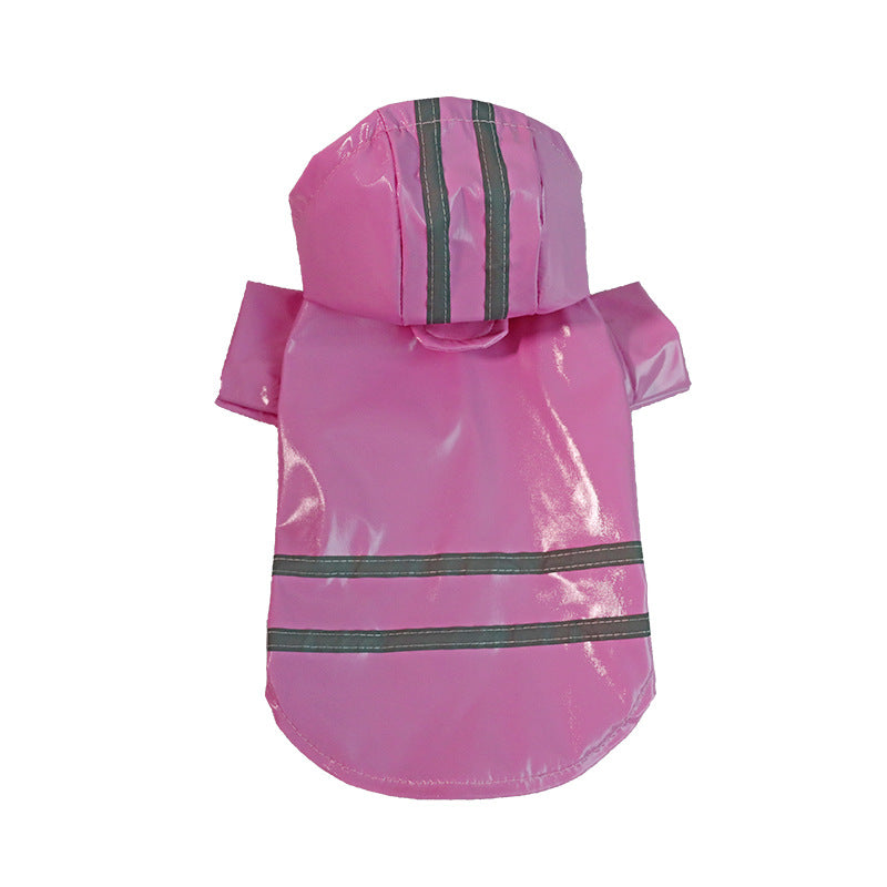 Pet Raincoat With Reflective Strips for Wet Walks