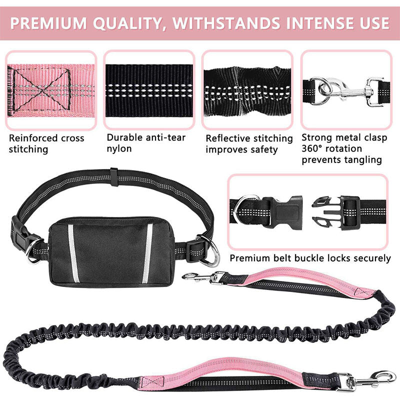 Hands-Free Dog Running Leash With Shock Absorption