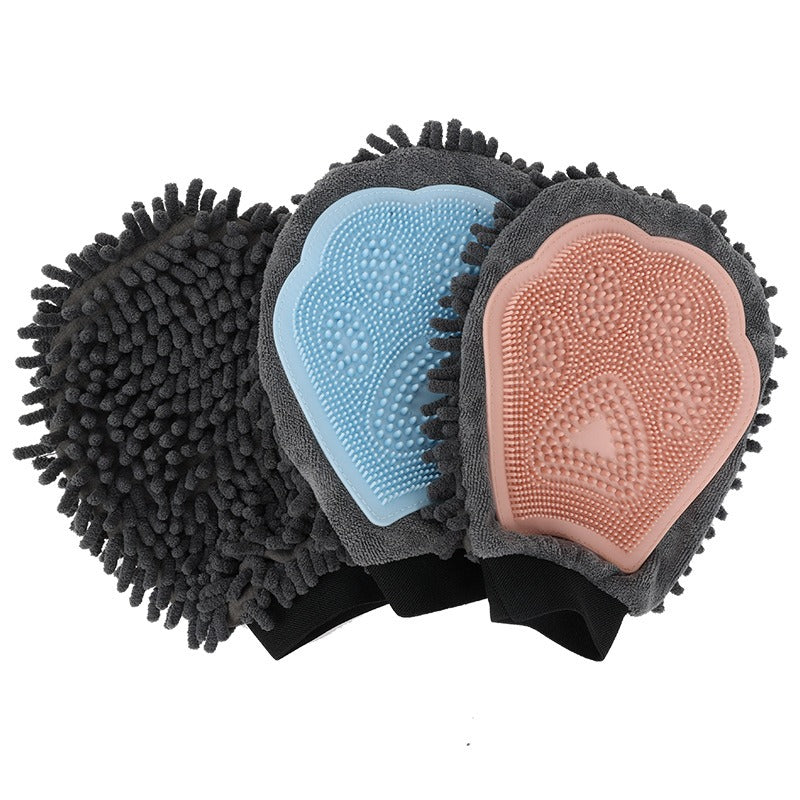 Double-Sided Pet Grooming Glove for Easier, Cleaner Baths