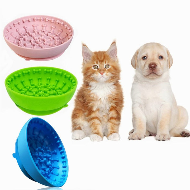 Slow Feeder Pet Bowl With Non-Slip Silicone Base