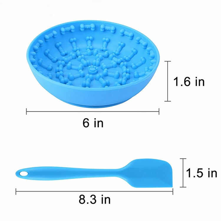 Slow Feeder Pet Bowl With Non-Slip Silicone Base
