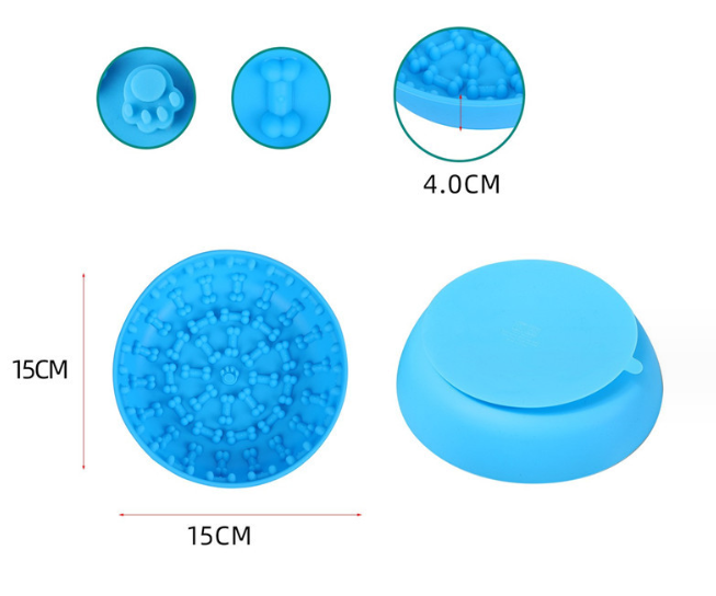 Slow Feeder Pet Bowl With Non-Slip Silicone Base