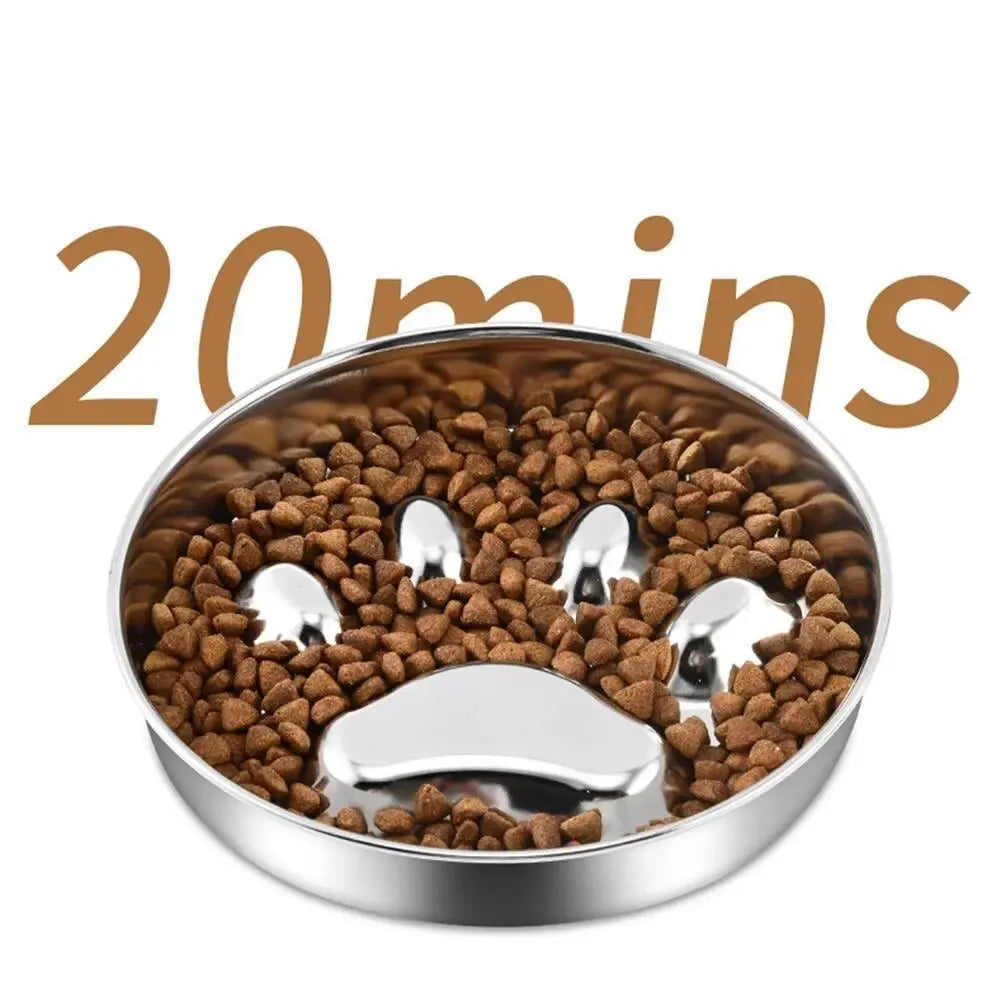 Slow Feeder Pet Bowl for Dogs & Cats, Stainless Steel