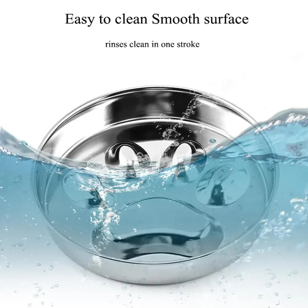 Slow Feeder Pet Bowl for Dogs & Cats, Stainless Steel