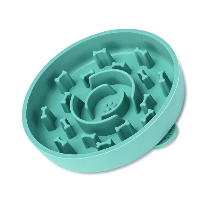 Pet Slow Feeder Bowl for Dogs & Cats, No-Slip Silicone