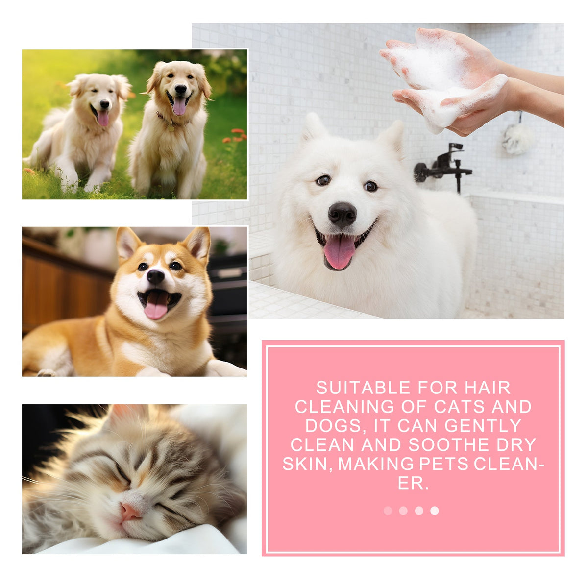 Pet Bath Soap for Cleaner, Fresher-Feeling Pet Coats