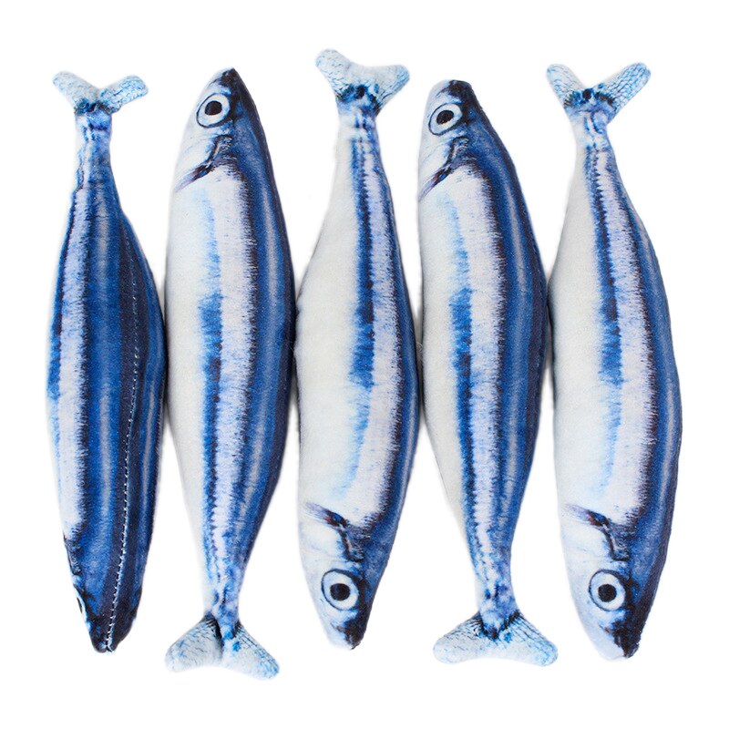 Realistic 3D Plush Fish Cat Toy for Indoor Playtime