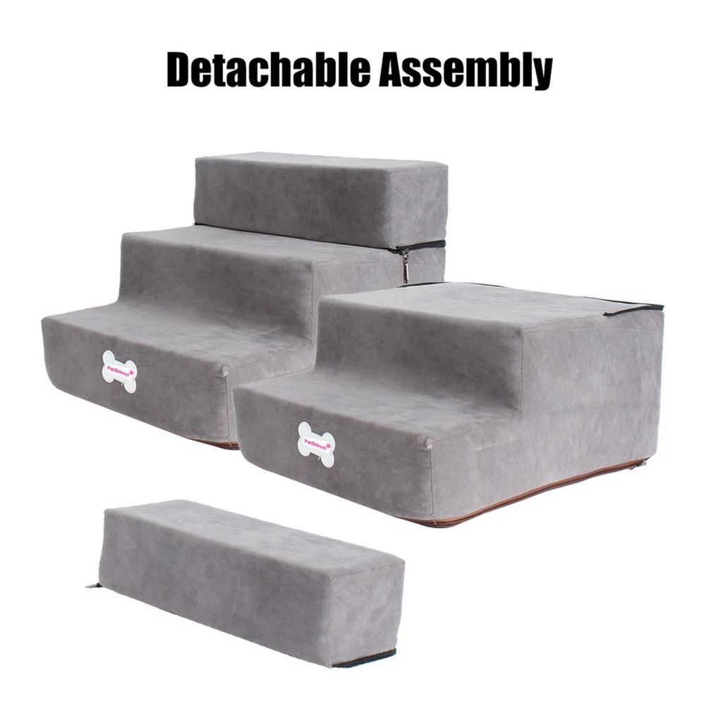 Pet Stairs for Small Dogs & Cats | Soft 3-Step Climb