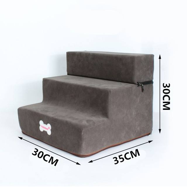 Pet Stairs for Small Dogs & Cats | Soft 3-Step Climb