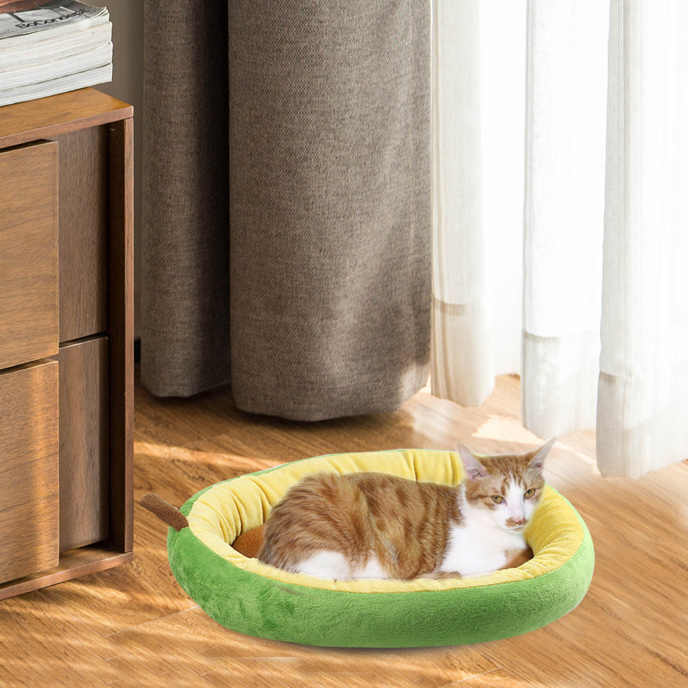 Avocado Pet Bed for Cozy Cat and Small Dog Lounging