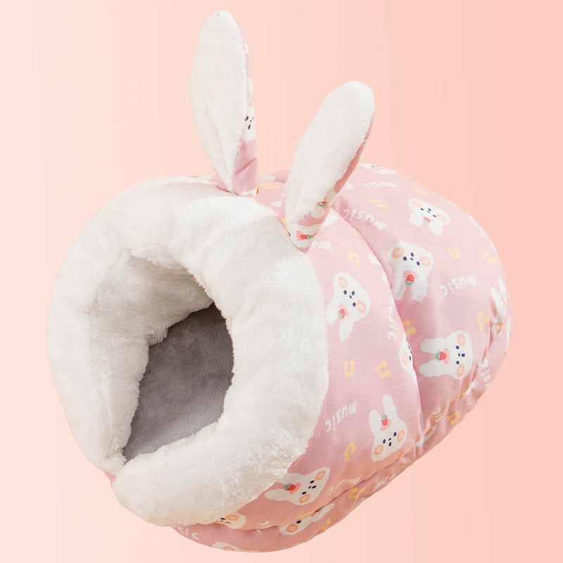 Semi-Enclosed Cat Cave Bed for Warm, Secure Indoor Naps