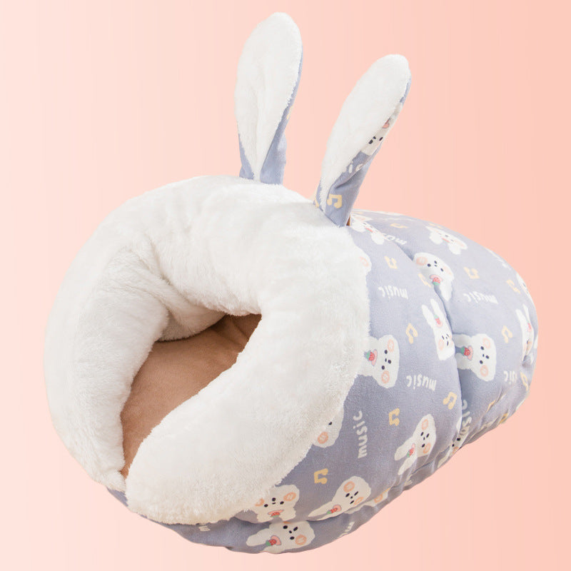 Semi-Enclosed Cat Cave Bed for Warm, Secure Indoor Naps