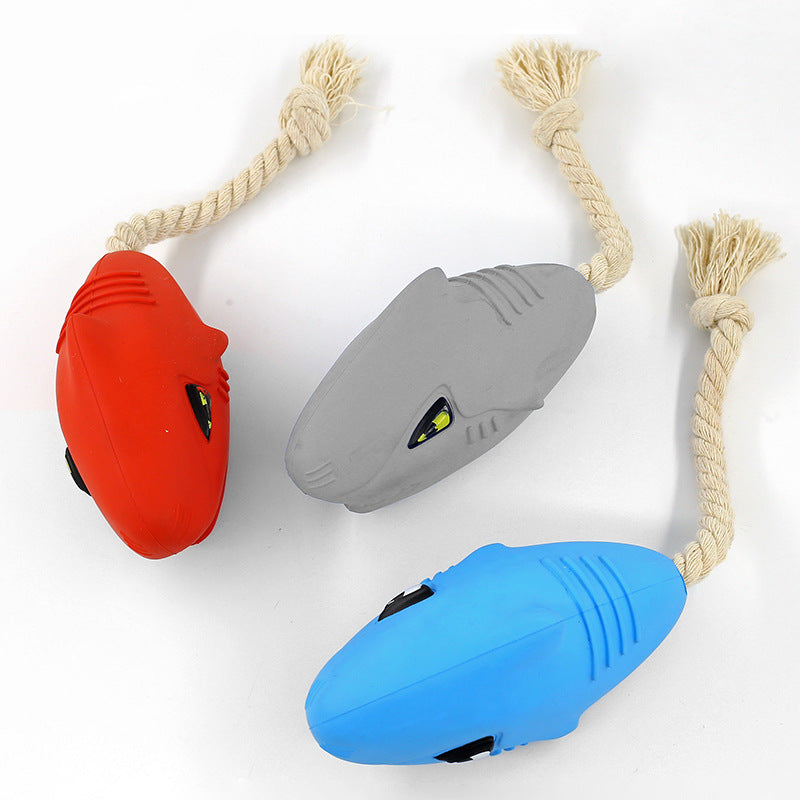 Shark Dog Chew Toy for Tugging & Teething Relief Play