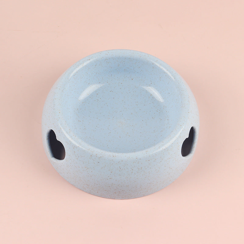Pastel Pet Food Bowl With Heart Cutout Design